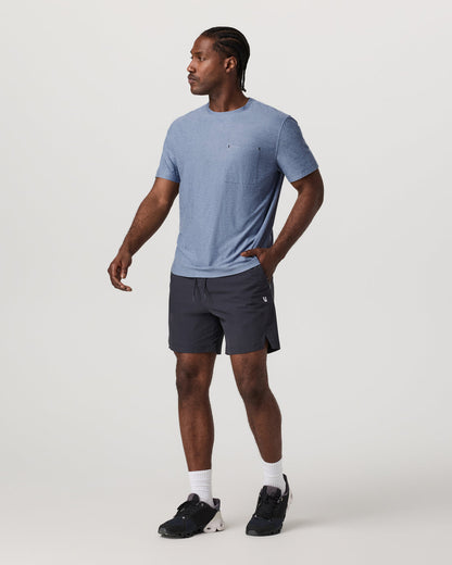 Men's Short Sleeve Strato Pocket Tee - Relaxed Chambray | Vuori US