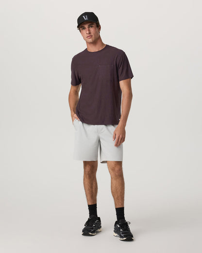 Short Sleeve Strato Pocket Tee - Relaxed Fit Raisin Heather | Vuori Clothing