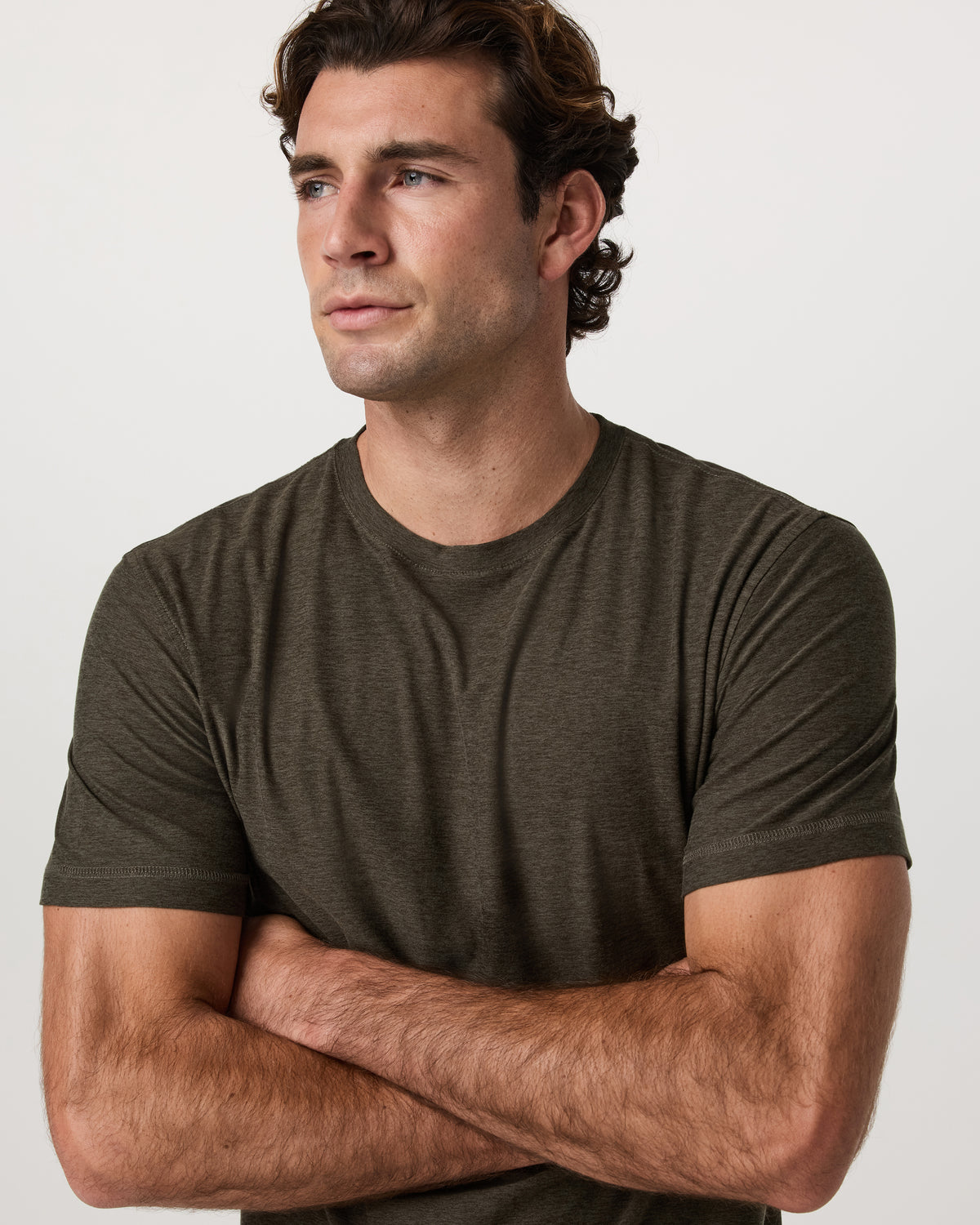 Strato Tech Tee Men's Dark Oregano Heather T-Shirt | Vuori