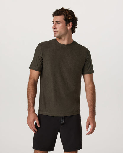 Strato Tech Tee Men's Dark Oregano Heather T-Shirt | Vuori