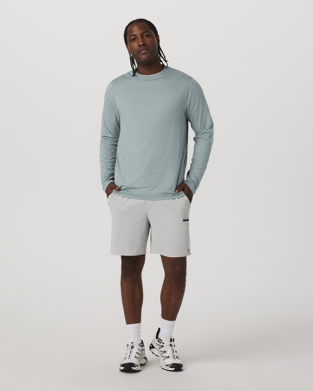 Long Sleeve Ponto Performance Tee Misty Blue Heather | Vuori Sale
