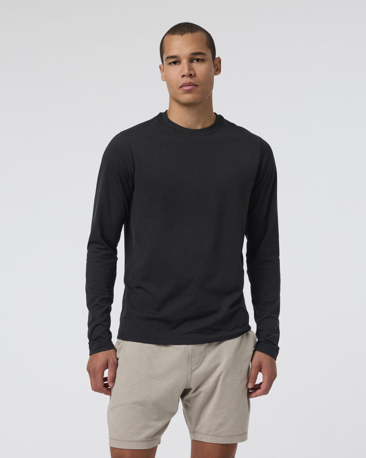 Long Sleeve Ponto Performance Tee Black Heather | Vuori Online