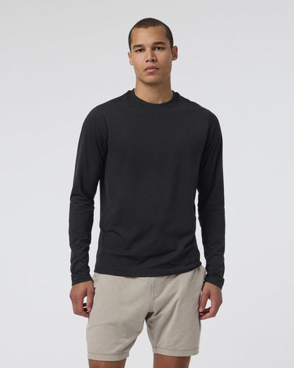 Long Sleeve Ponto Performance Tee Black Heather | Vuori Online