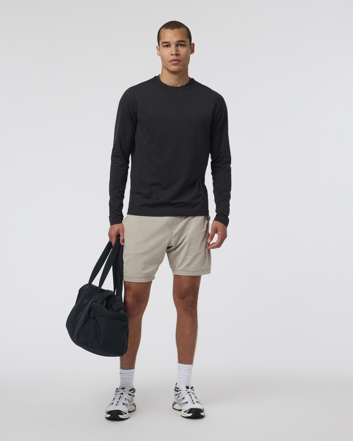 Long Sleeve Ponto Performance Tee Black Heather | Vuori Online
