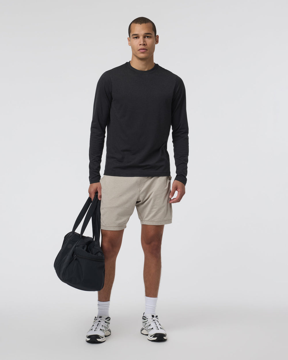 Long Sleeve Ponto Performance Tee Black Heather | Vuori Online