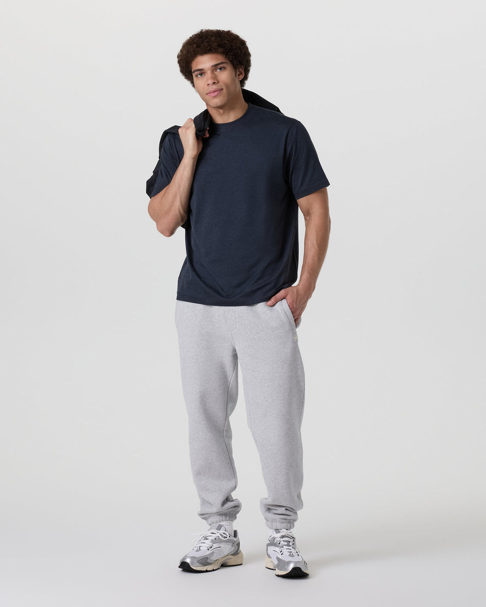Short Sleeve Ponto Tee - Relaxed Fit Midnight Heather | Vuori Outlet