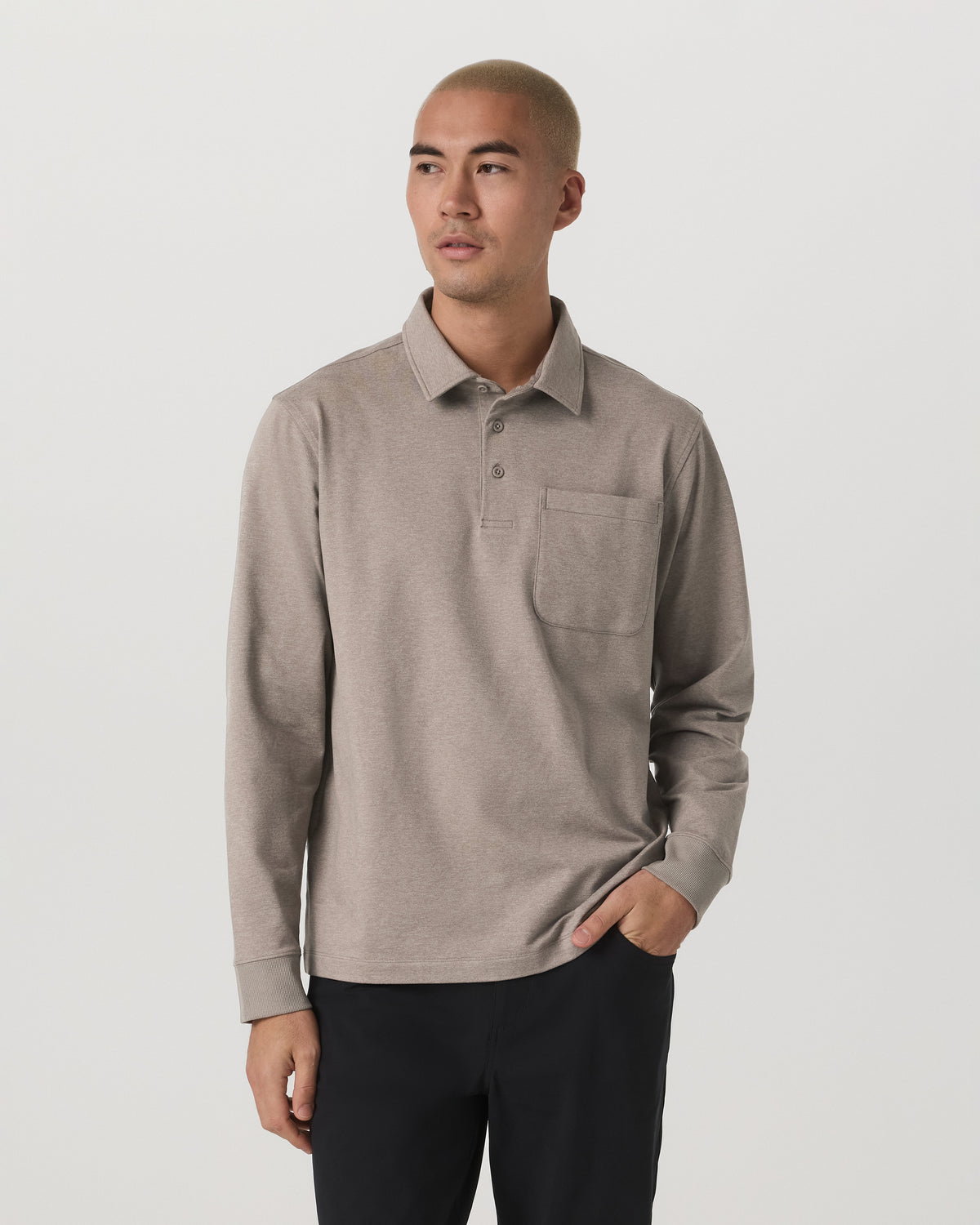 Men's Long Sleeve Coronado Rugby Walnut Heather | Vuori Sale