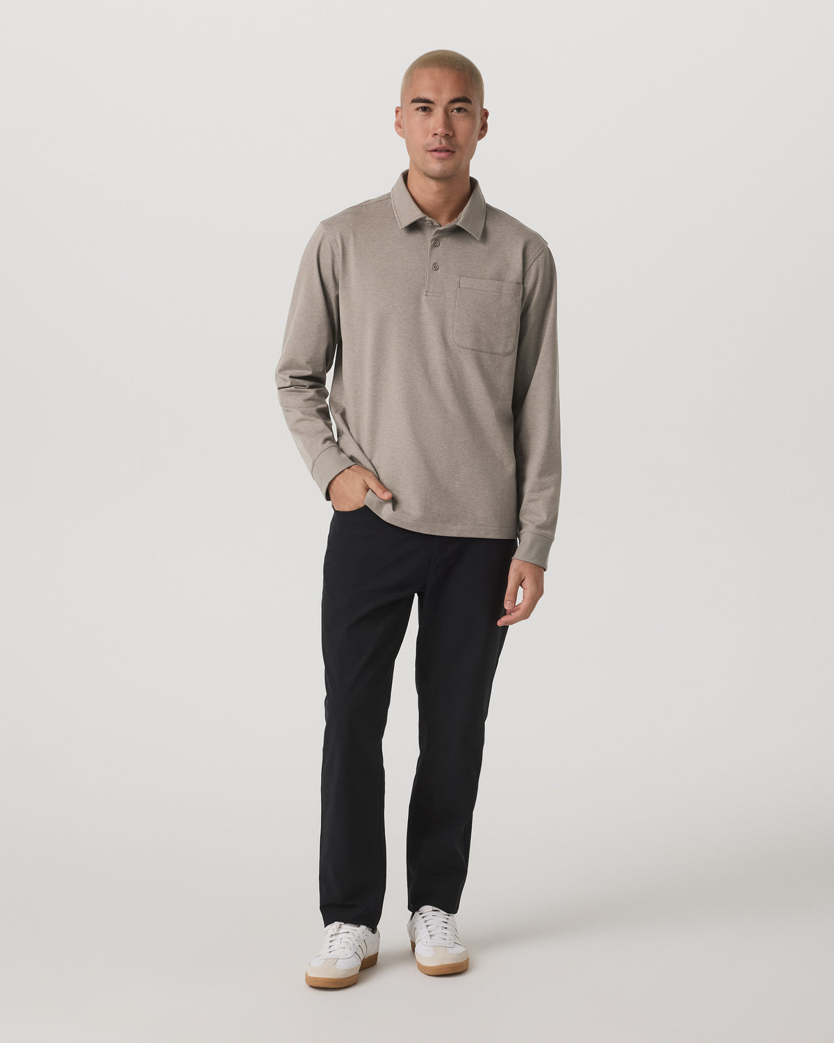 Men's Long Sleeve Coronado Rugby Walnut Heather | Vuori Sale