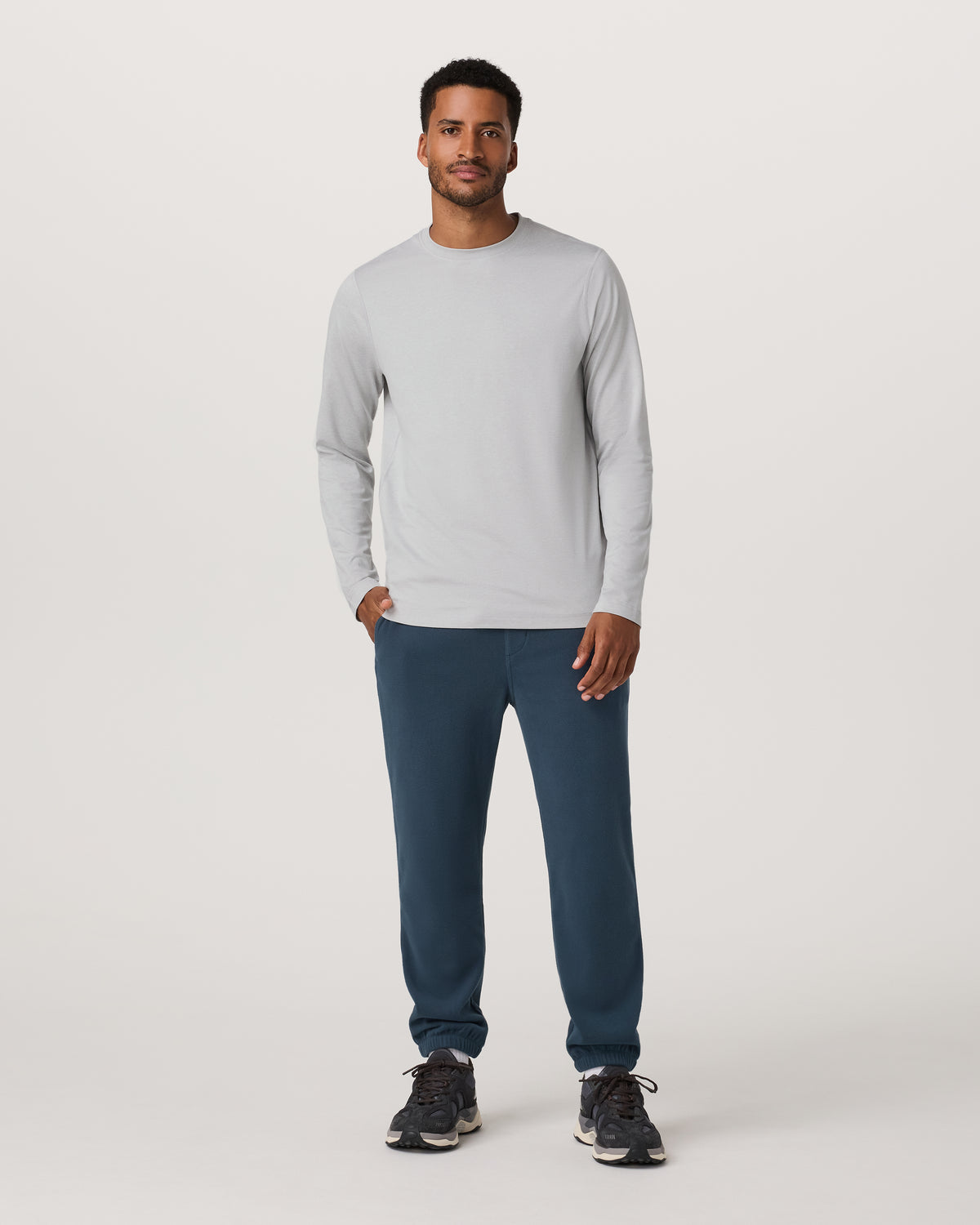 Long Sleeve Ponto Performance Tee Frost Grey Heather | Vuori For sale