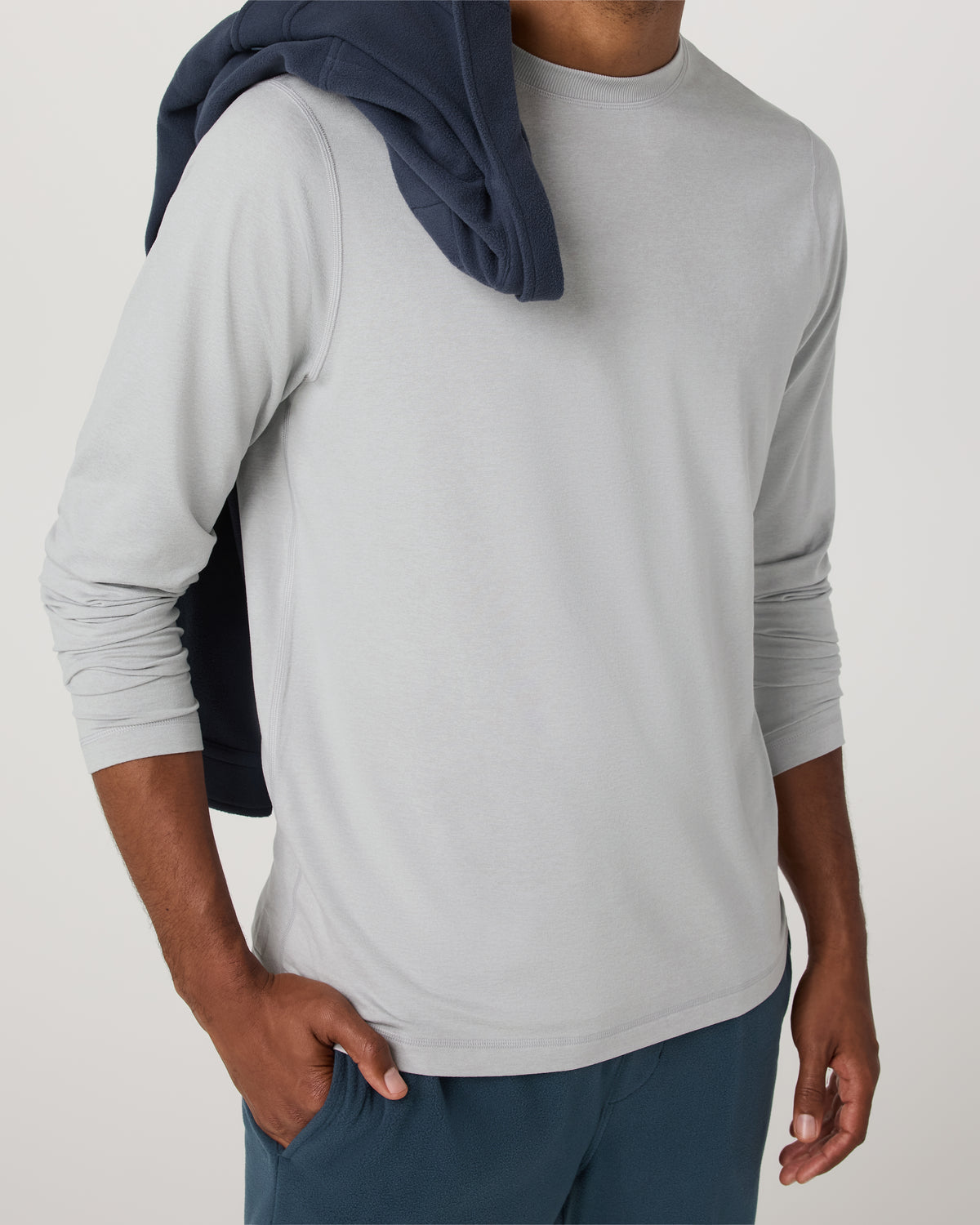 Long Sleeve Ponto Performance Tee Frost Grey Heather | Vuori For sale