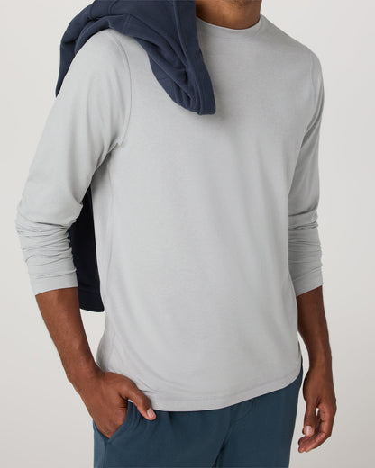 Long Sleeve Ponto Performance Tee Frost Grey Heather | Vuori For sale