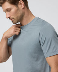 Short Sleeve Ponto Performance Tee Dusty Blue Heather | Vuori Online