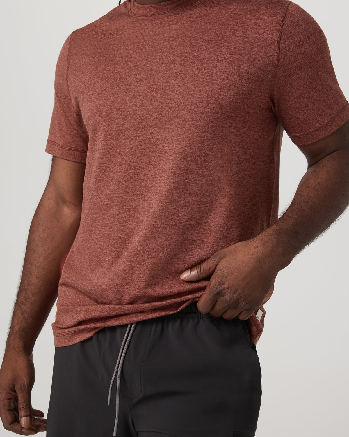 Short Sleeve Ponto Performance Tee Firebrick Heather | Vuori Outlet