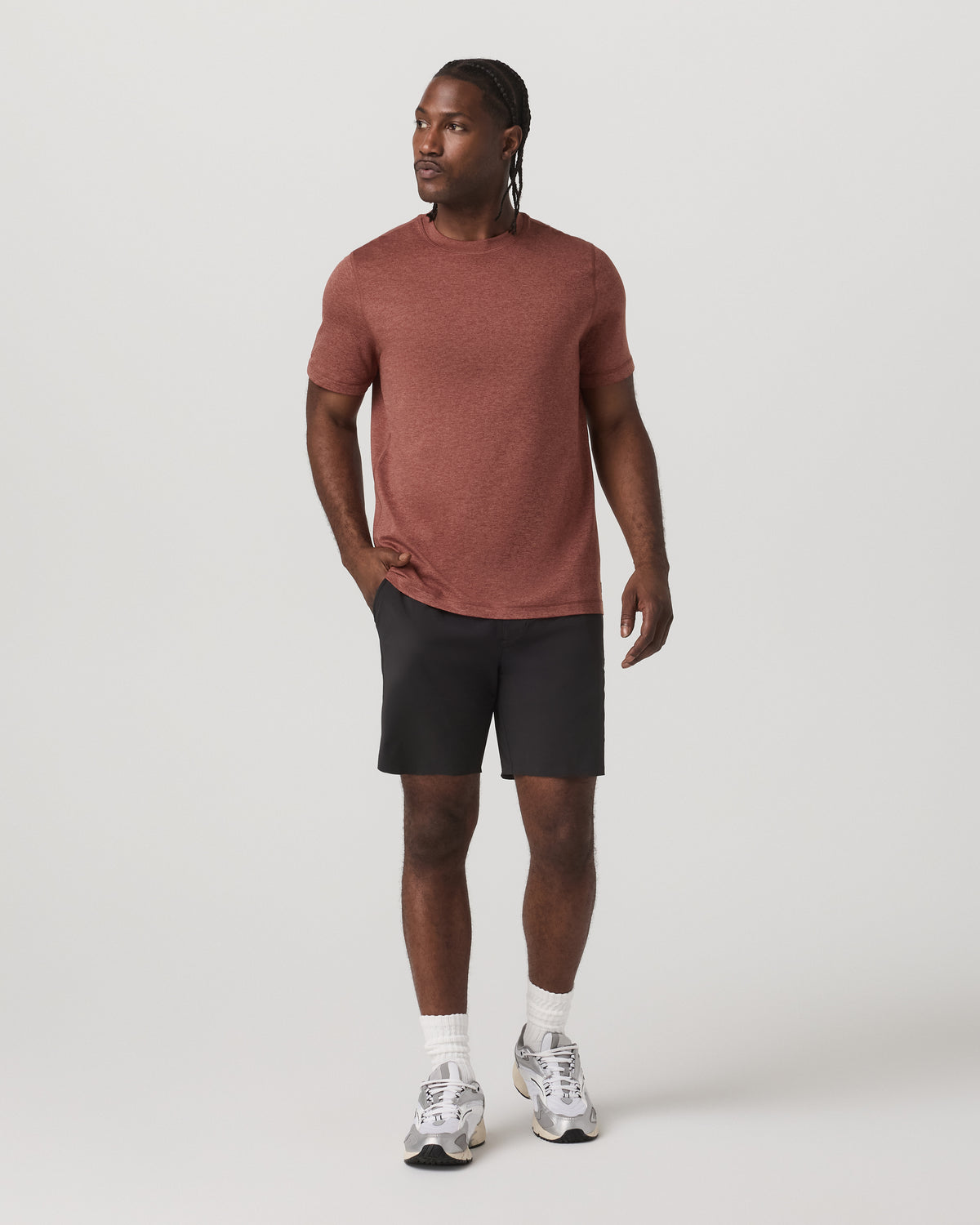 Short Sleeve Ponto Performance Tee Firebrick Heather | Vuori Outlet