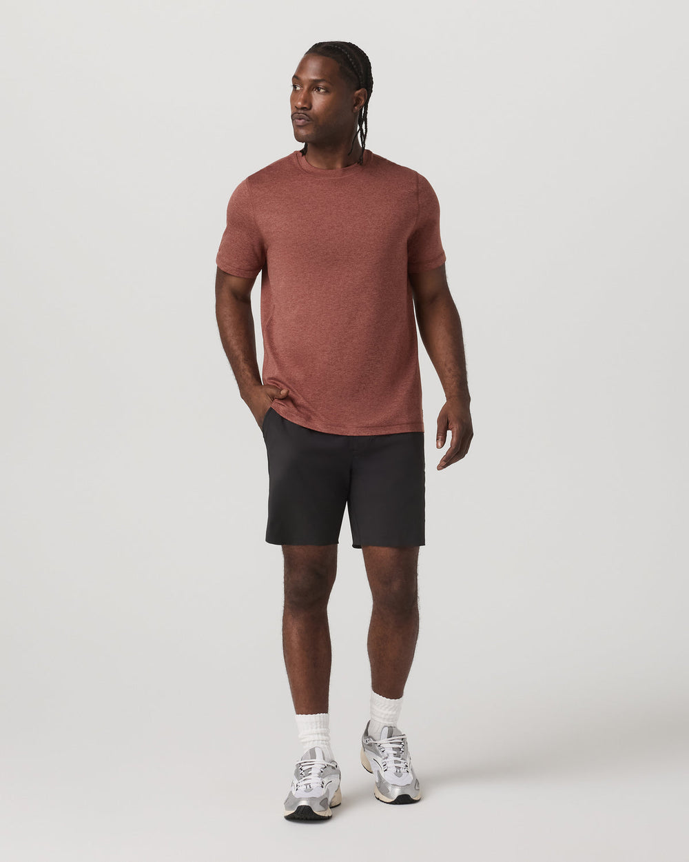 Short Sleeve Ponto Performance Tee Firebrick Heather | Vuori Outlet