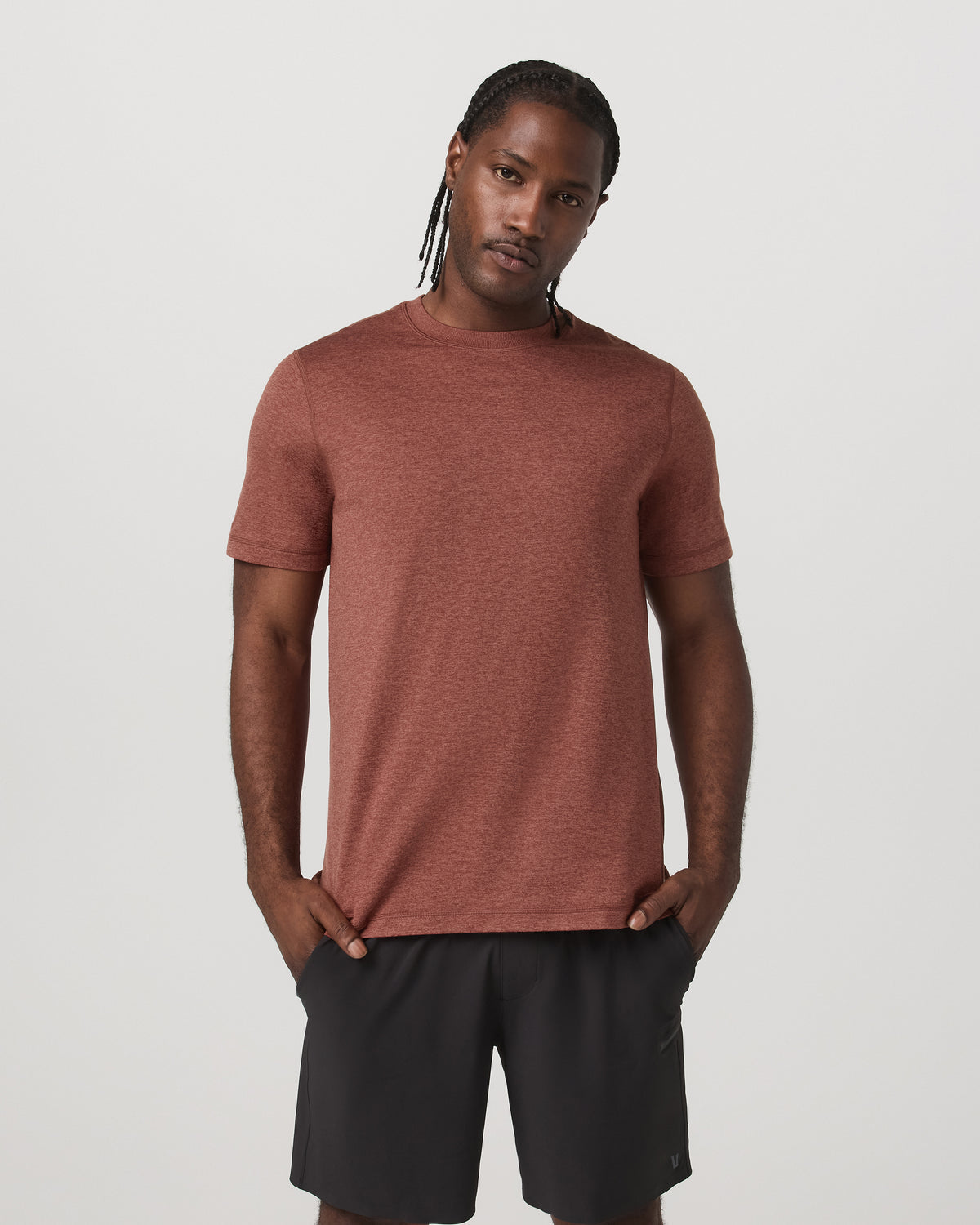 Short Sleeve Ponto Performance Tee Firebrick Heather | Vuori Outlet
