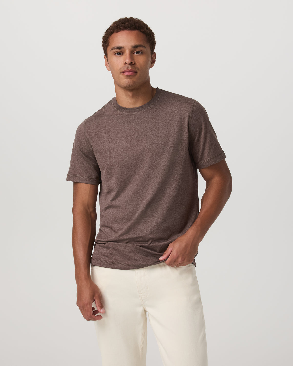 Men's Short Sleeve Ponto Performance Tee Elm Heather | Vuori Clothing