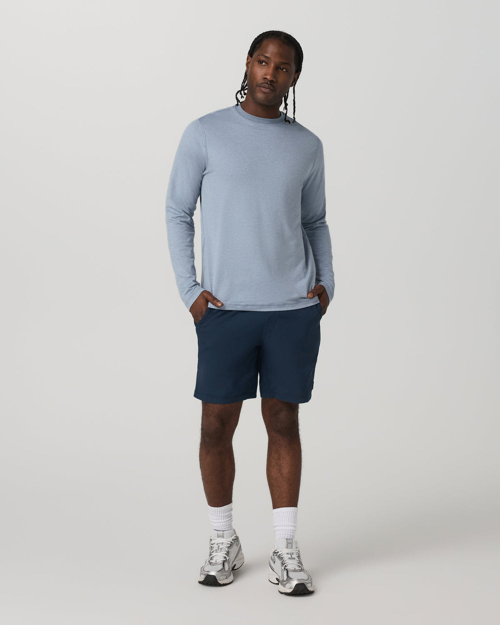 Long Sleeve Ponto Performance Tee Blue Dusk Heather | Vuori Sale