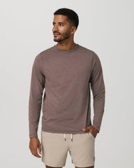 Men's Long Sleeve Ponto Performance Tee Elm Heather | Vuori Online