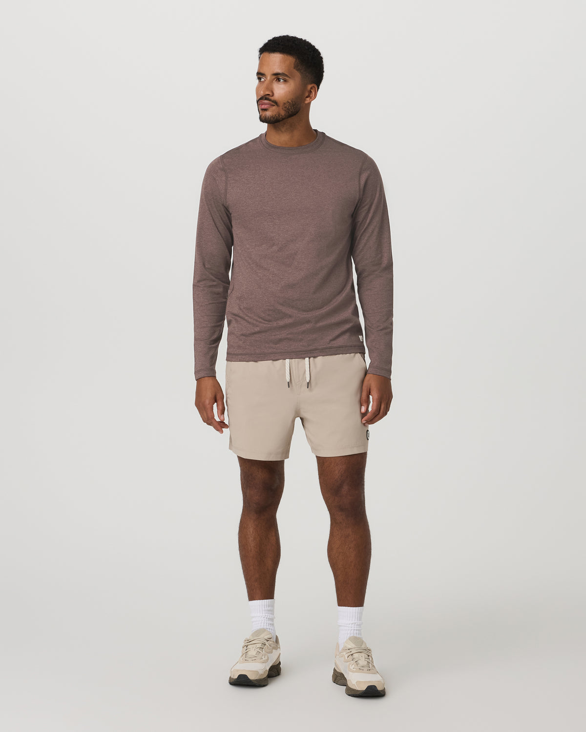Men's Long Sleeve Ponto Performance Tee Elm Heather | Vuori Online
