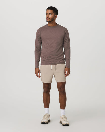 Men's Long Sleeve Ponto Performance Tee Elm Heather | Vuori Online