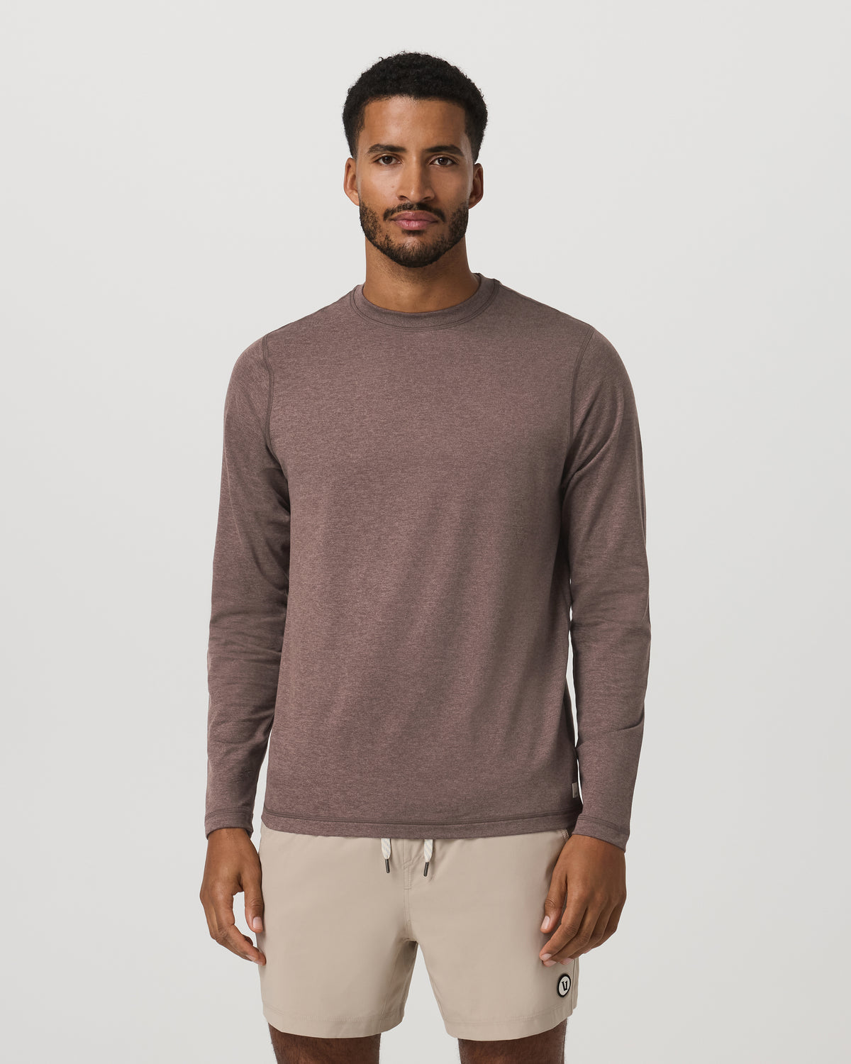 Men's Long Sleeve Ponto Performance Tee Elm Heather | Vuori Online
