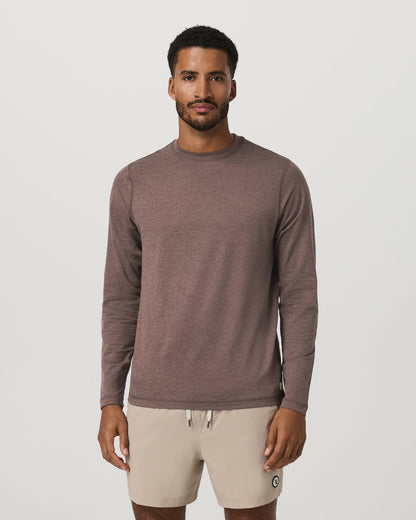 Men's Long Sleeve Ponto Performance Tee Elm Heather | Vuori Online
