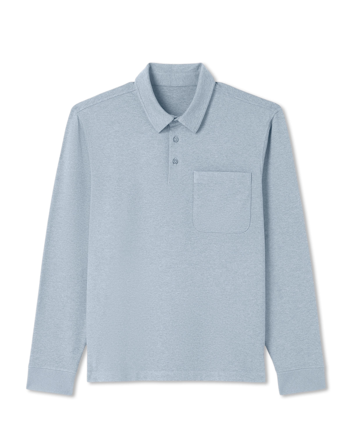 Men's Long Sleeve Coronado Rugby Shirt Blue Dusk Heather | Vuori US