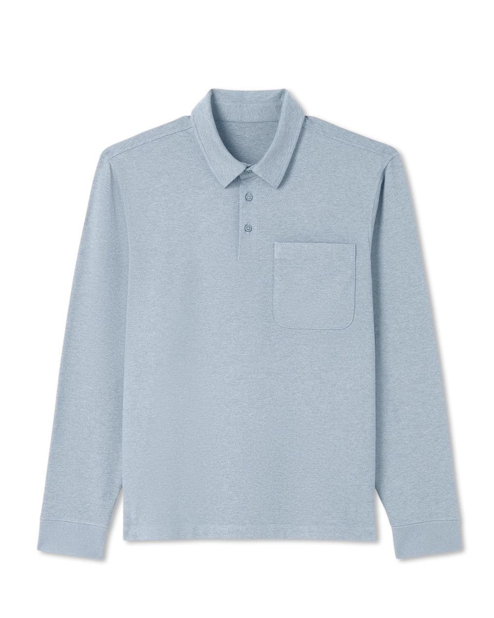 Men's Long Sleeve Coronado Rugby Shirt Blue Dusk Heather | Vuori US