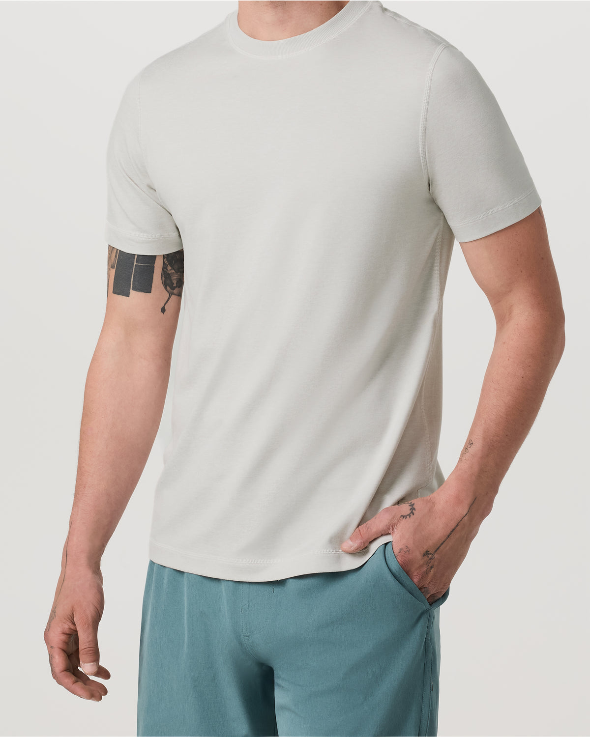 Men's Short Sleeve Ponto Performance Tee Salt Heather | Vuori Discount