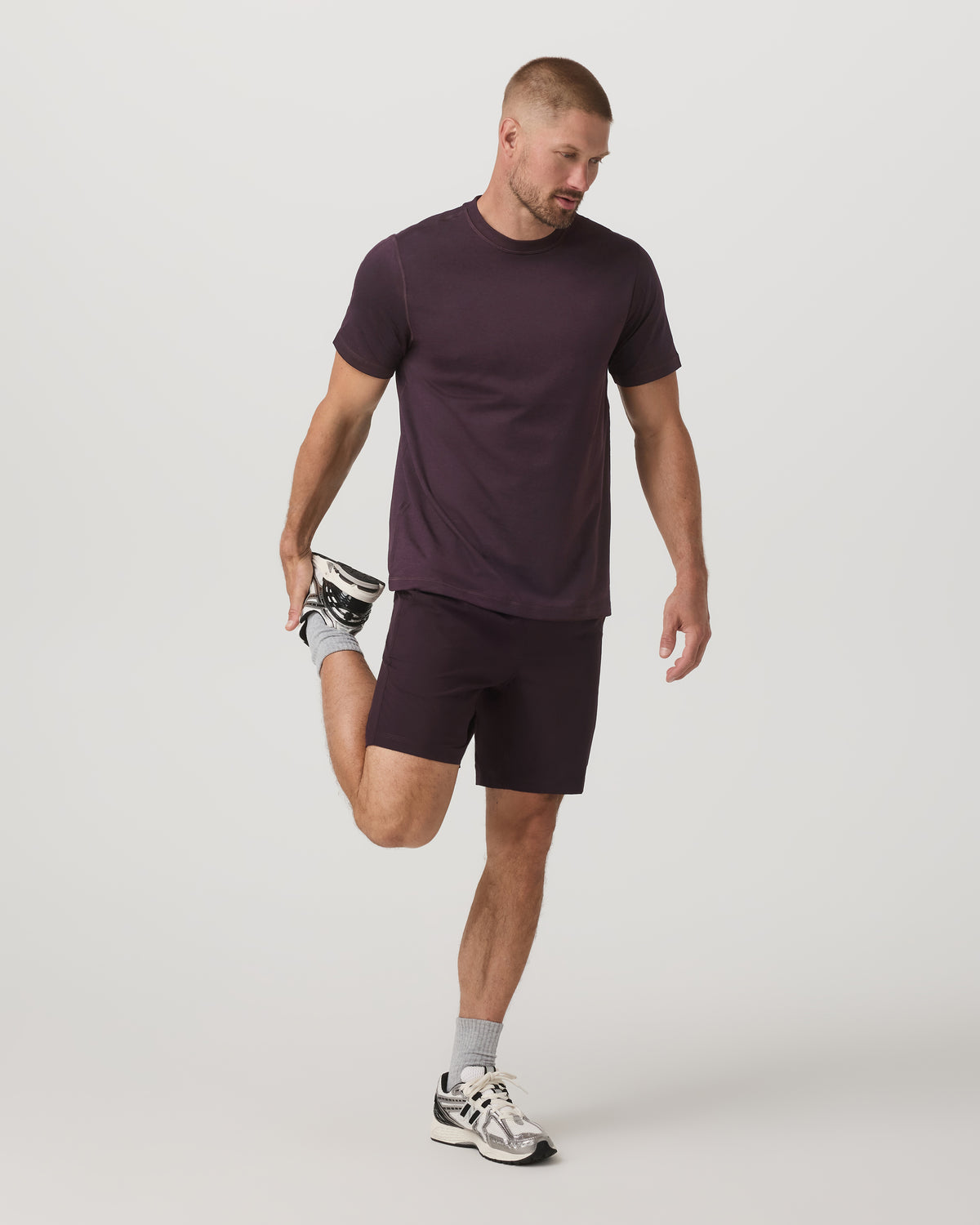 Men's Short Sleeve Ponto Performance Tee Raisin Heather | Vuori Sale