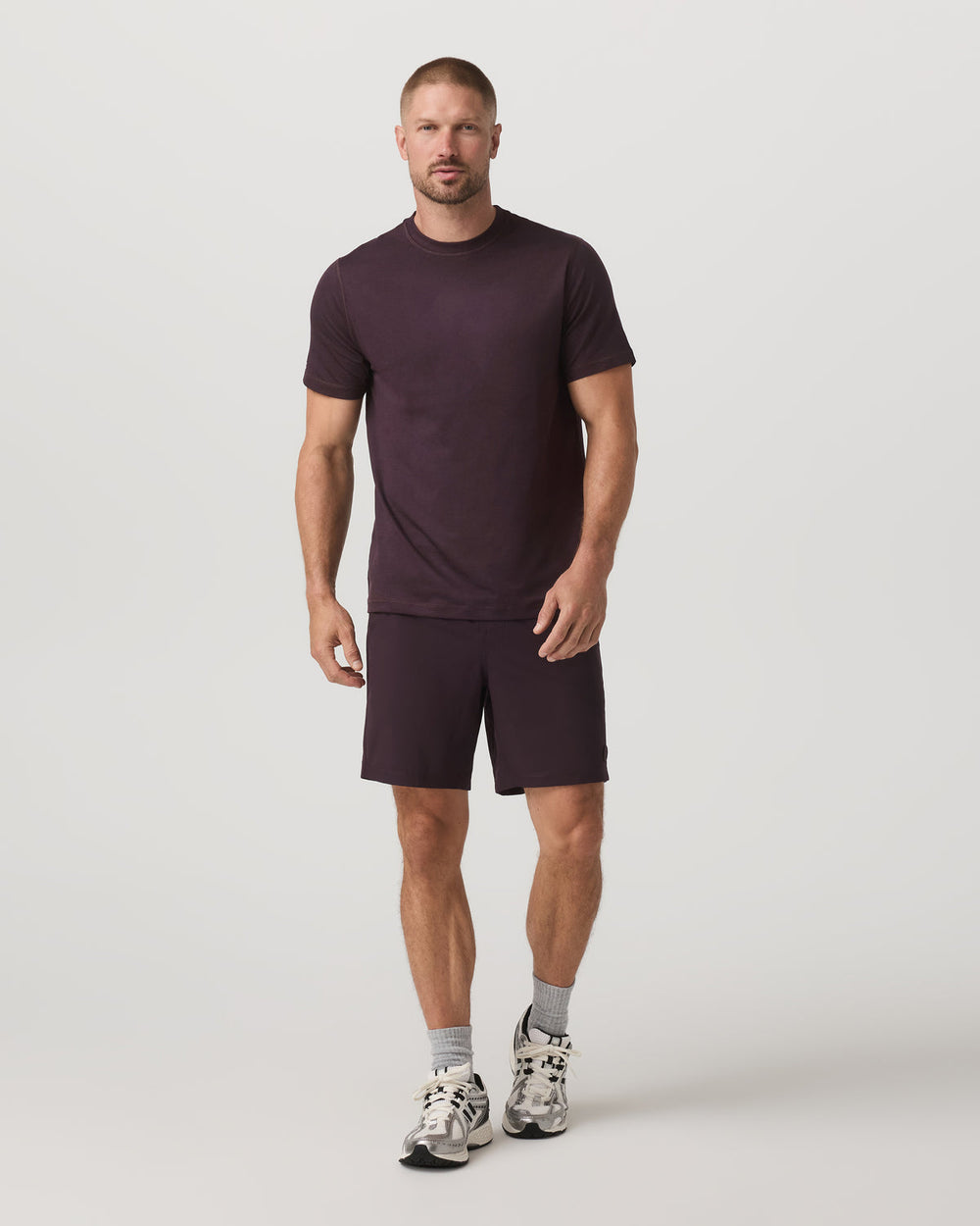 Men's Short Sleeve Ponto Performance Tee Raisin Heather | Vuori Sale