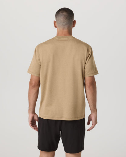 Men's Short Sleeve Ponto Tee - Relaxed Sungold Heather | Vuori On sale