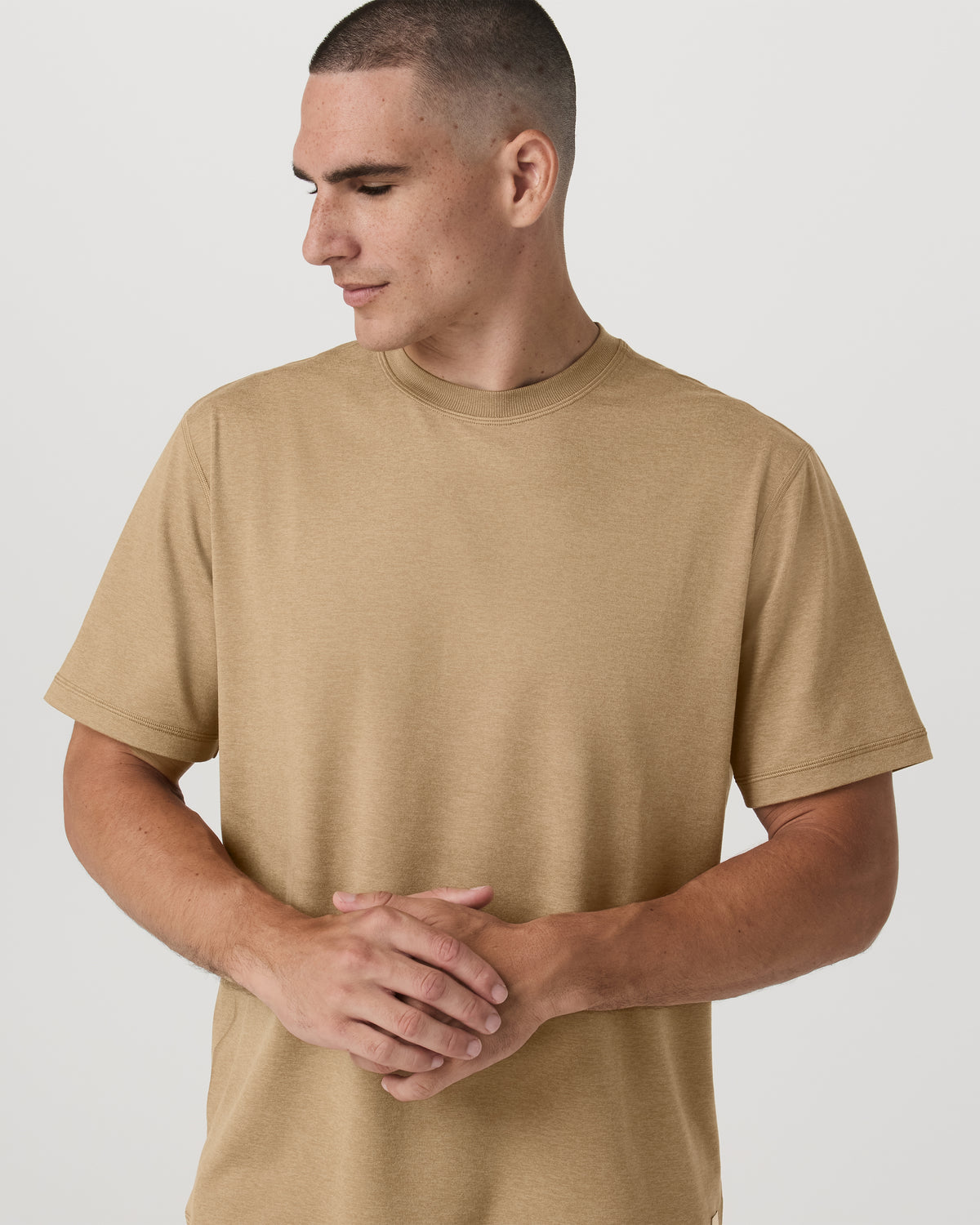 Men's Short Sleeve Ponto Tee - Relaxed Sungold Heather | Vuori On sale
