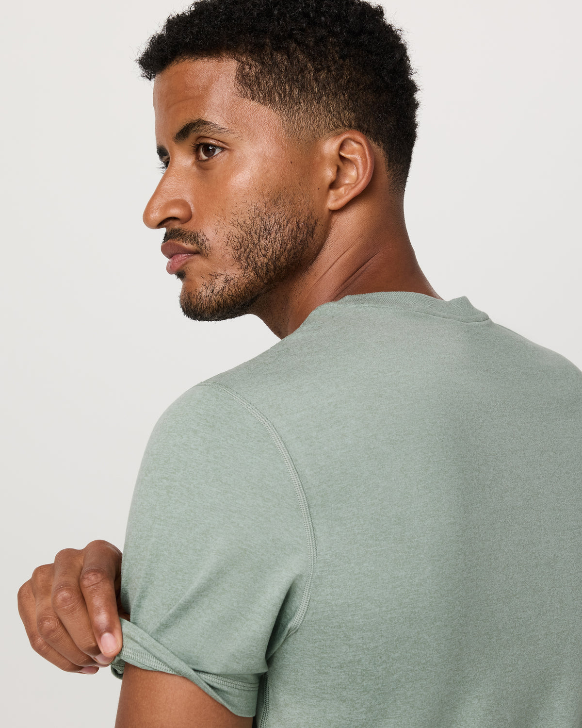 Men's Short Sleeve Ponto Performance Tee Thyme Heather | Vuori For sale