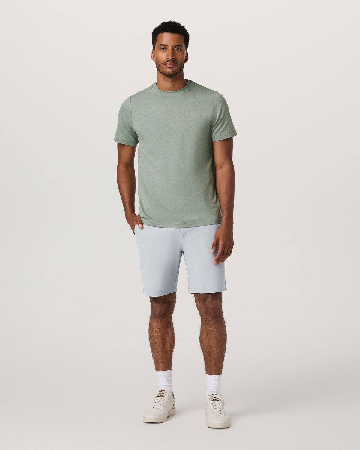 Men's Short Sleeve Ponto Performance Tee Thyme Heather | Vuori For sale