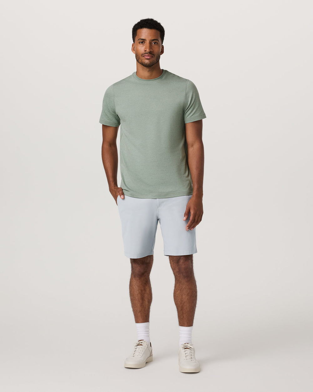 Men's Short Sleeve Ponto Performance Tee Thyme Heather | Vuori For sale