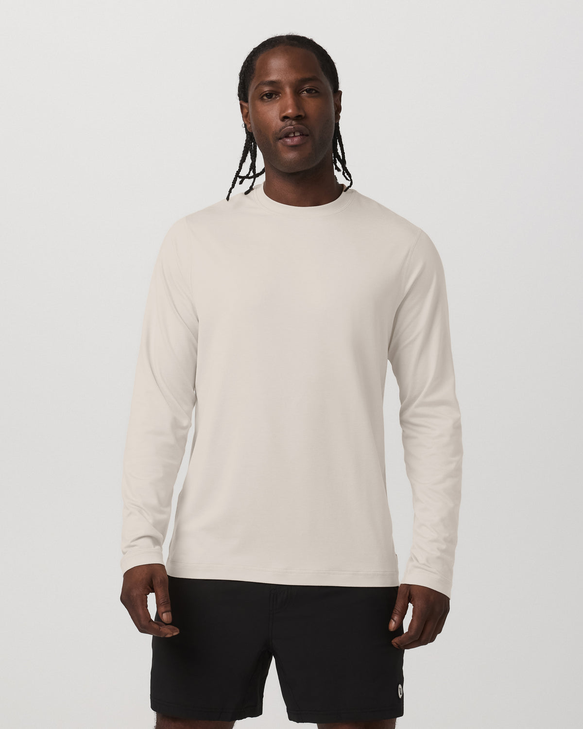 Men's Long Sleeve Ponto Performance Tee Oatmeal Heather | Vuori Online