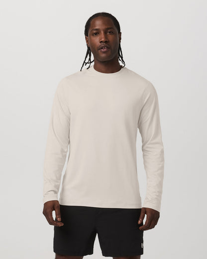 Men's Long Sleeve Ponto Performance Tee Oatmeal Heather | Vuori Online