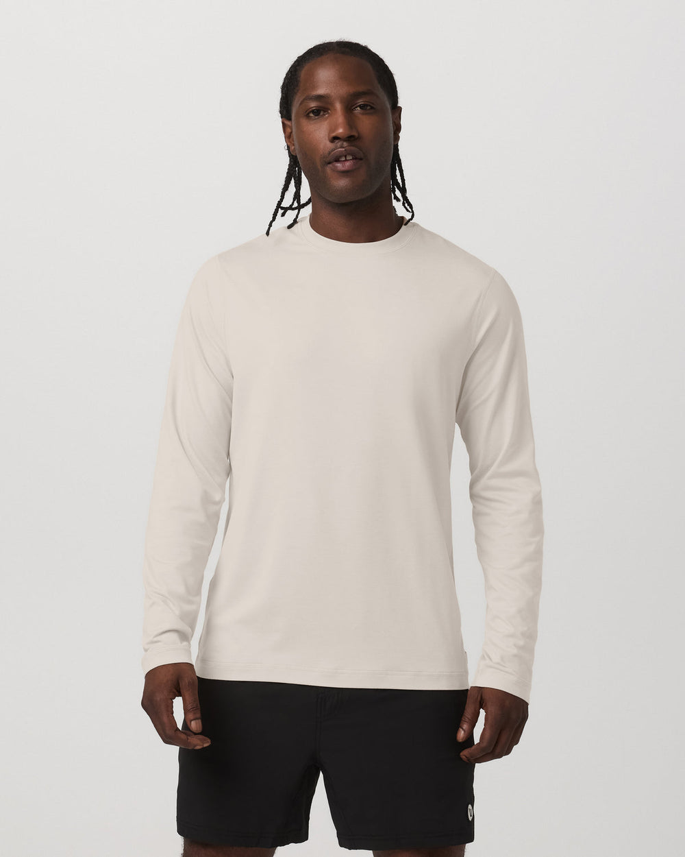 Men's Long Sleeve Ponto Performance Tee Oatmeal Heather | Vuori Online