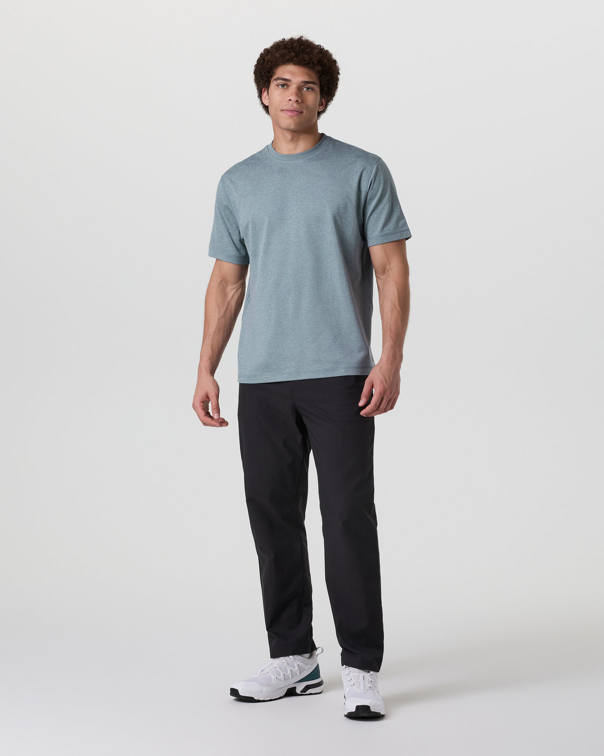 Short Sleeve Ponto Tee - Relaxed Fit Dusty Blue Heather | Vuori Outlet