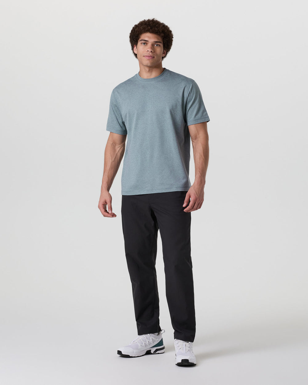 Short Sleeve Ponto Tee - Relaxed Fit Dusty Blue Heather | Vuori Outlet