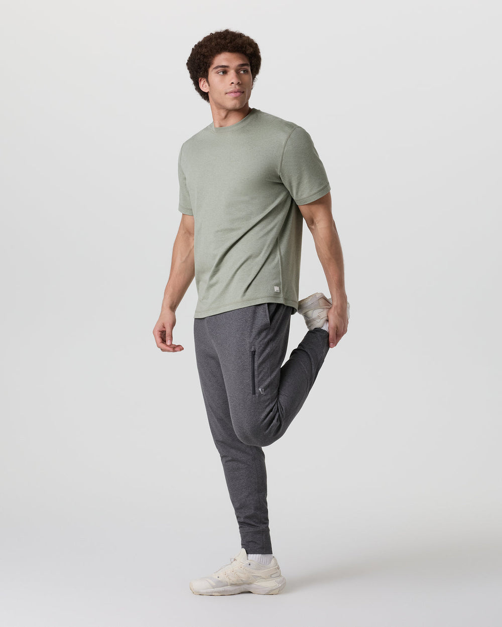 Short Sleeve Ponto Tee - Relaxed Fit Agave Green Heather | Vuori Clothing