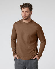 Long Sleeve Ponto Performance Tee Pecan Heather | Vuori