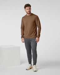 Long Sleeve Ponto Performance Tee Pecan Heather | Vuori