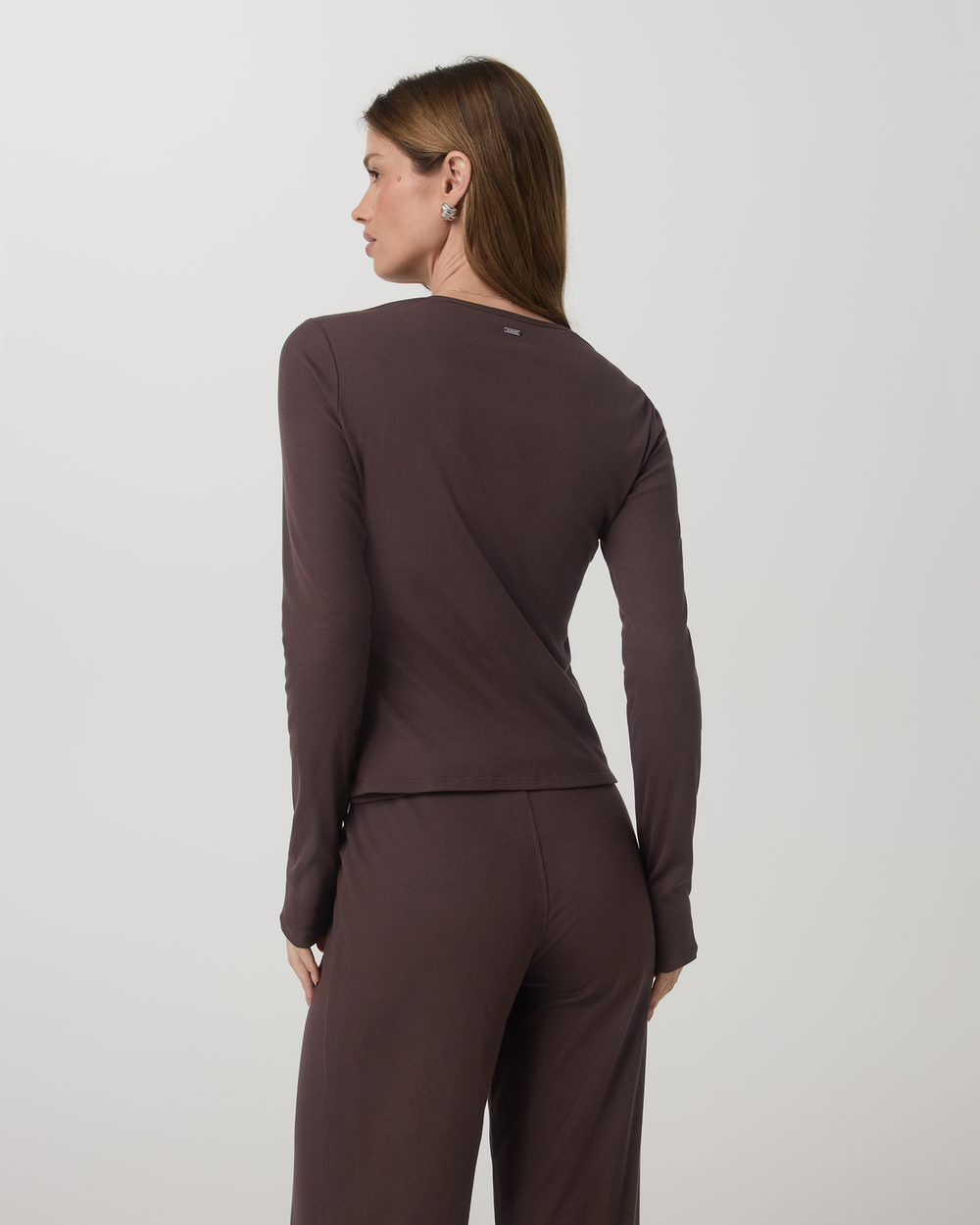 Long Sleeve Pose Twin Cardigan Women's French Roast Top | Vuori Online